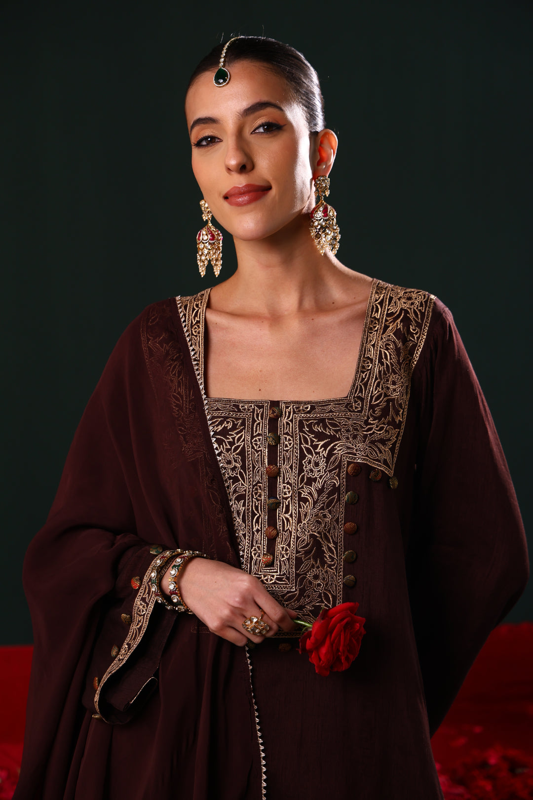 ZOHRA BROWN KURTA BANARSI