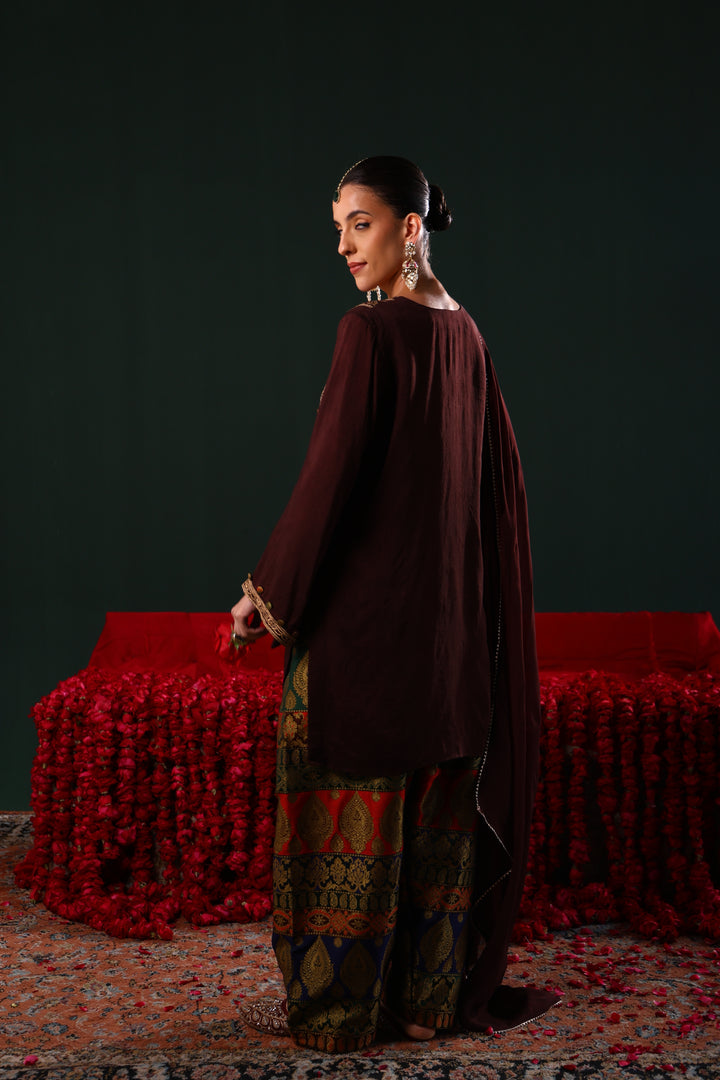 ZOHRA BROWN KURTA BANARSI