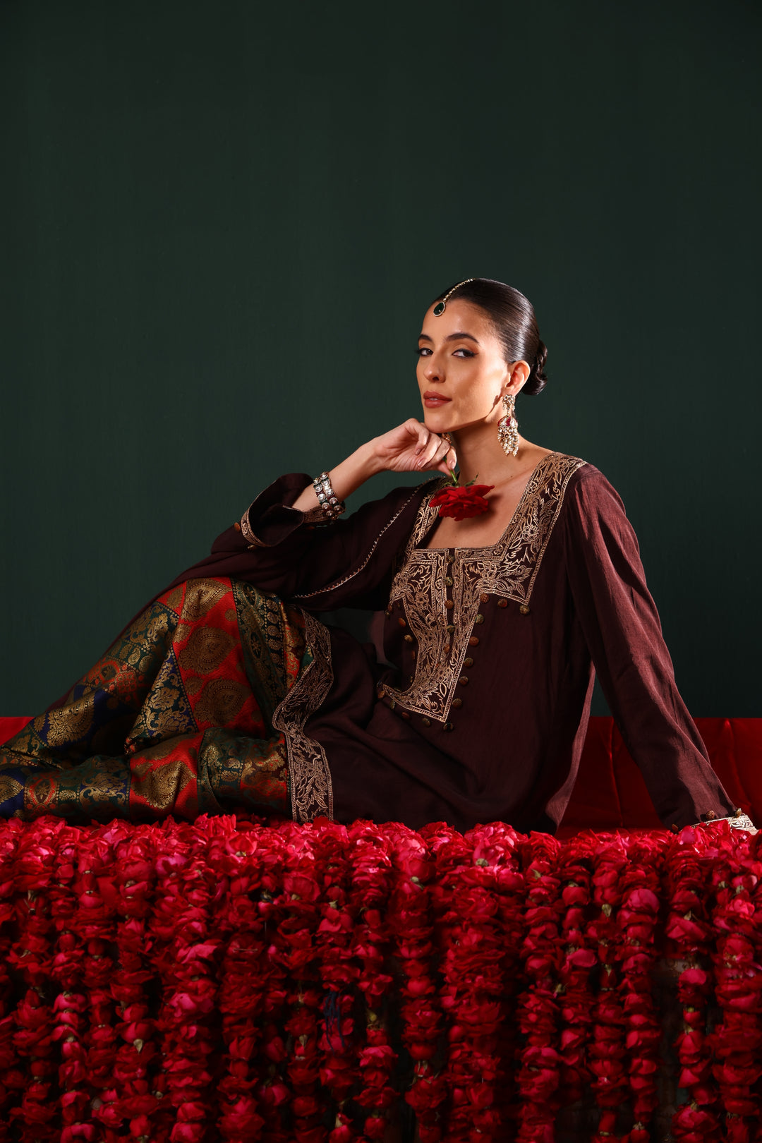 ZOHRA BROWN KURTA BANARSI