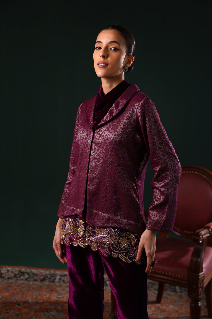 MUMTAAZ VELVET JACKET SET