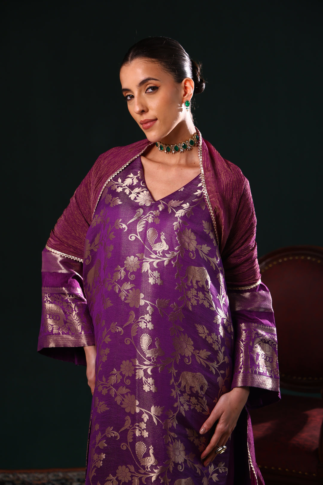 DARIA BANARSI KURTA PANT SET