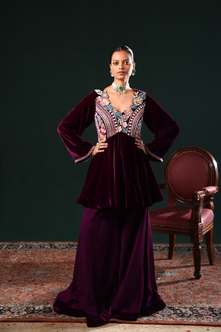 AZRAN PURPLE PEPLUM