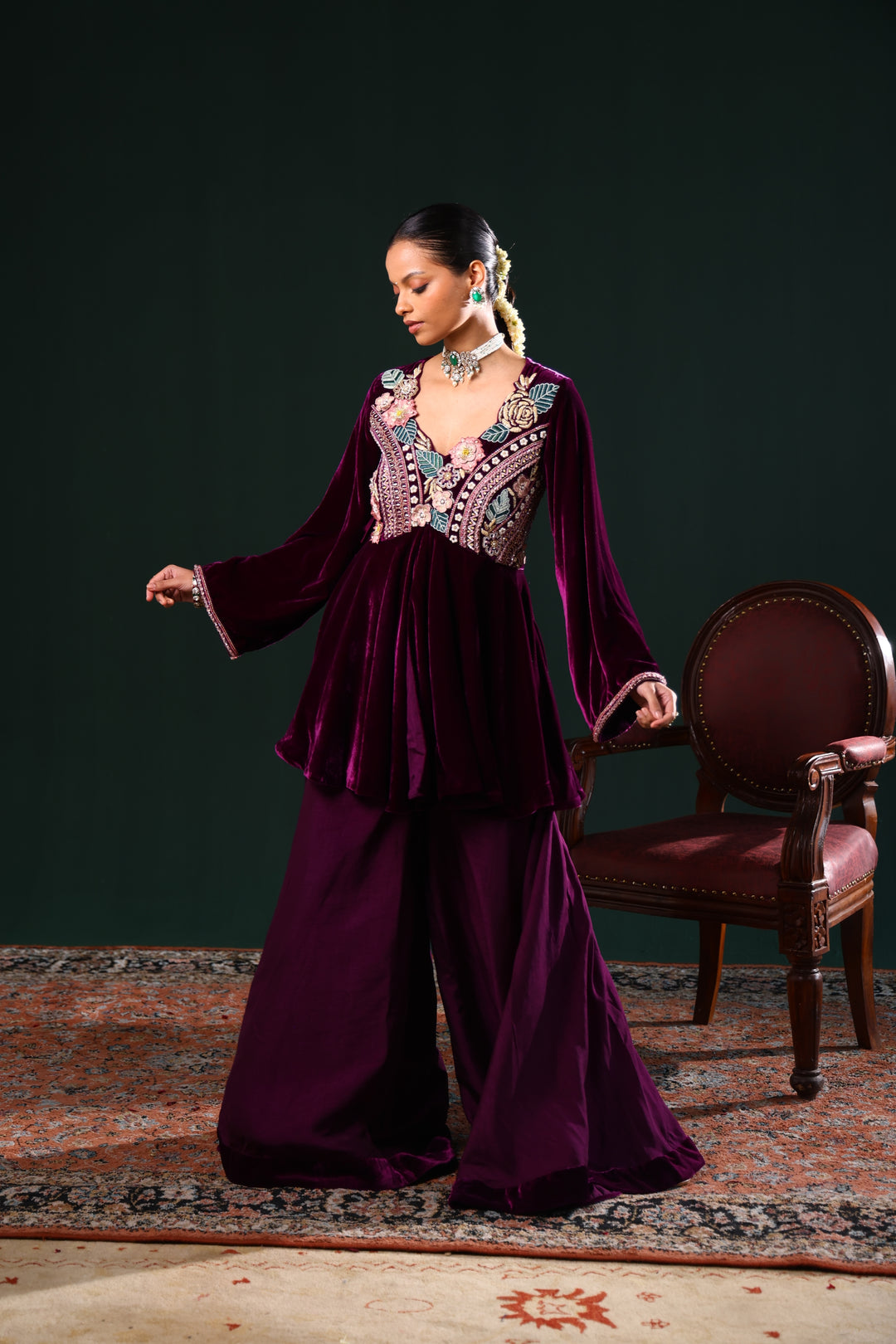 AZRAN PURPLE PEPLUM