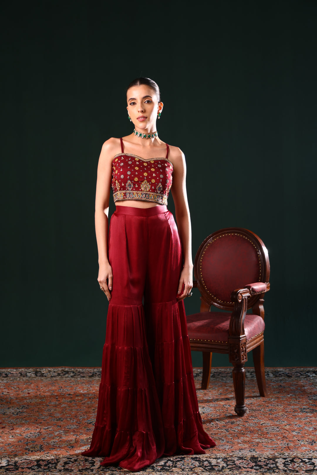 SAFIRA BANARASI LONG JACKET SET