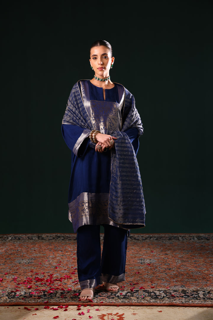 SHANTI PRIYA KURTA BANARSI BLUE