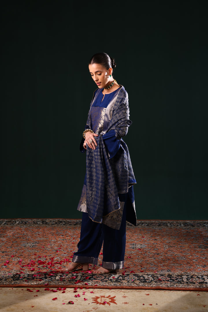 SHANTI PRIYA KURTA BANARSI BLUE