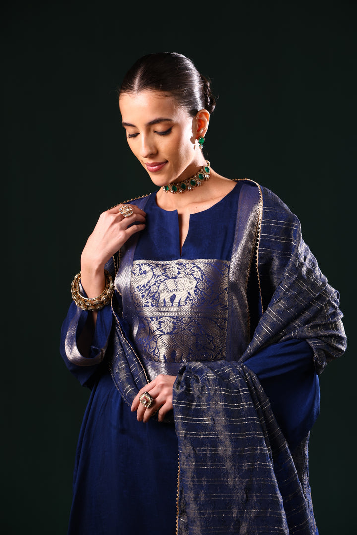 SHANTI PRIYA KURTA BANARSI BLUE