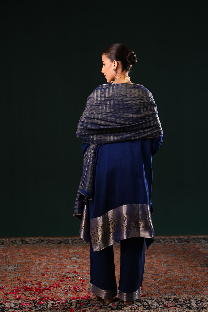 SHANTI PRIYA KURTA BANARSI BLUE