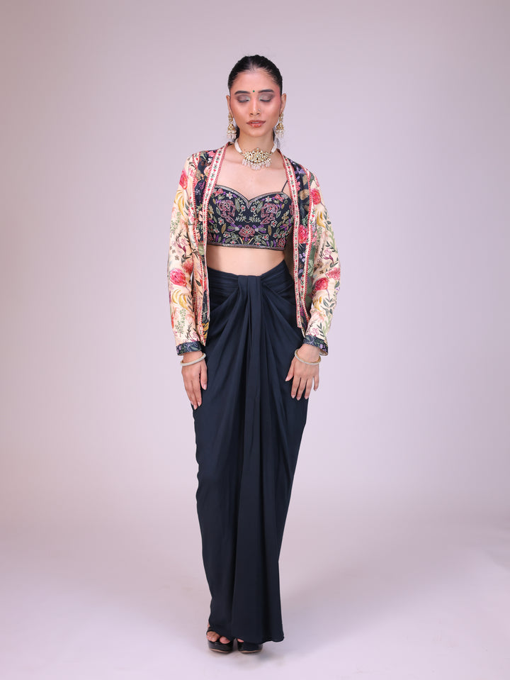 Nargis Drape skirt set