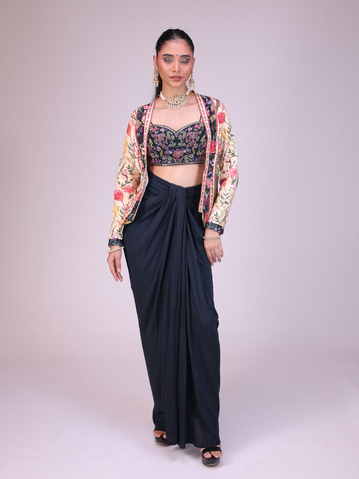 Nargis Drape skirt set