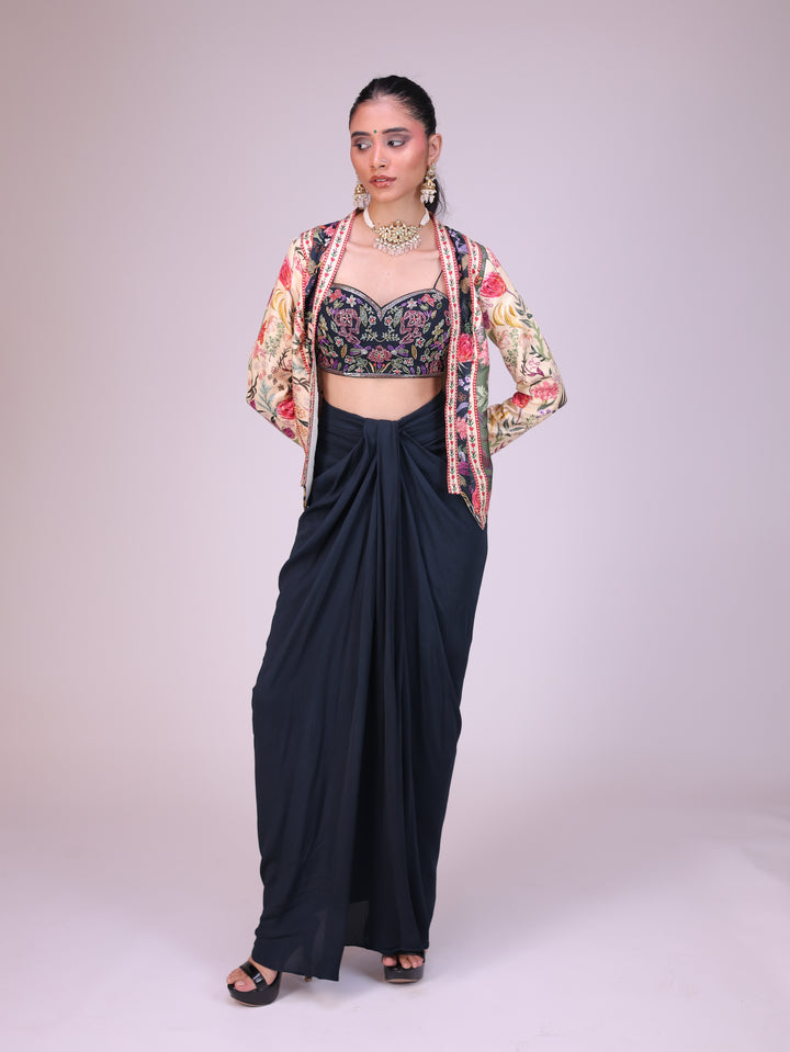 Nargis Drape skirt set