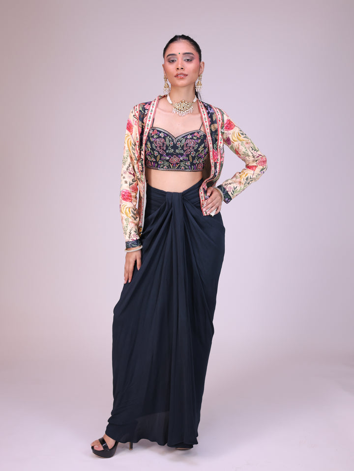 Nargis Drape skirt set