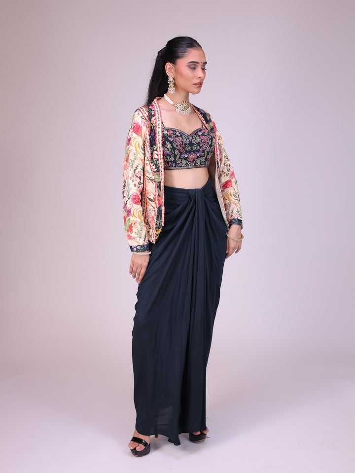 Nargis Drape skirt set