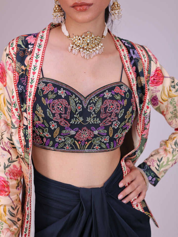 Nargis Drape skirt set